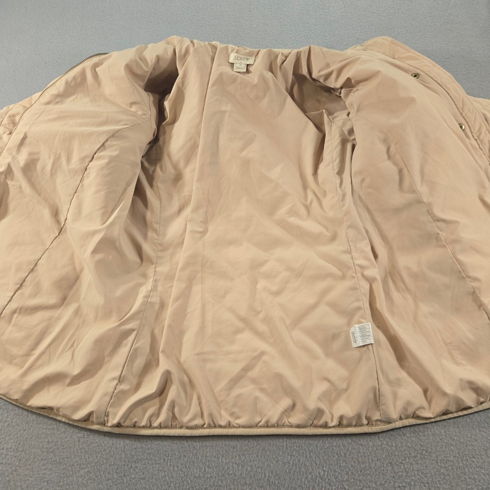 J.Crew Excursion Quilted Jacket Womens Small Tan Beige Gold Snap E2004 - Picture 2 of 8